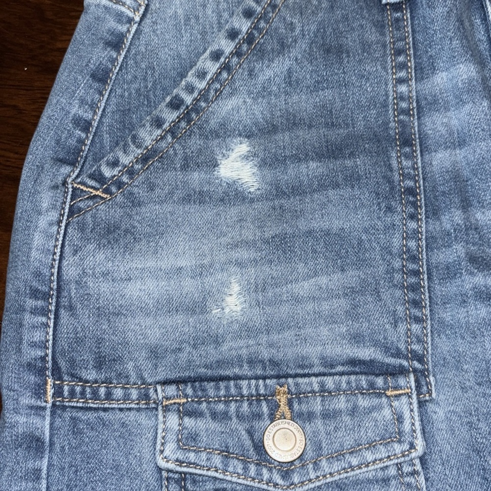 So denim distressed jean mini skirt Size 5/27 New - Picture 4 of 6